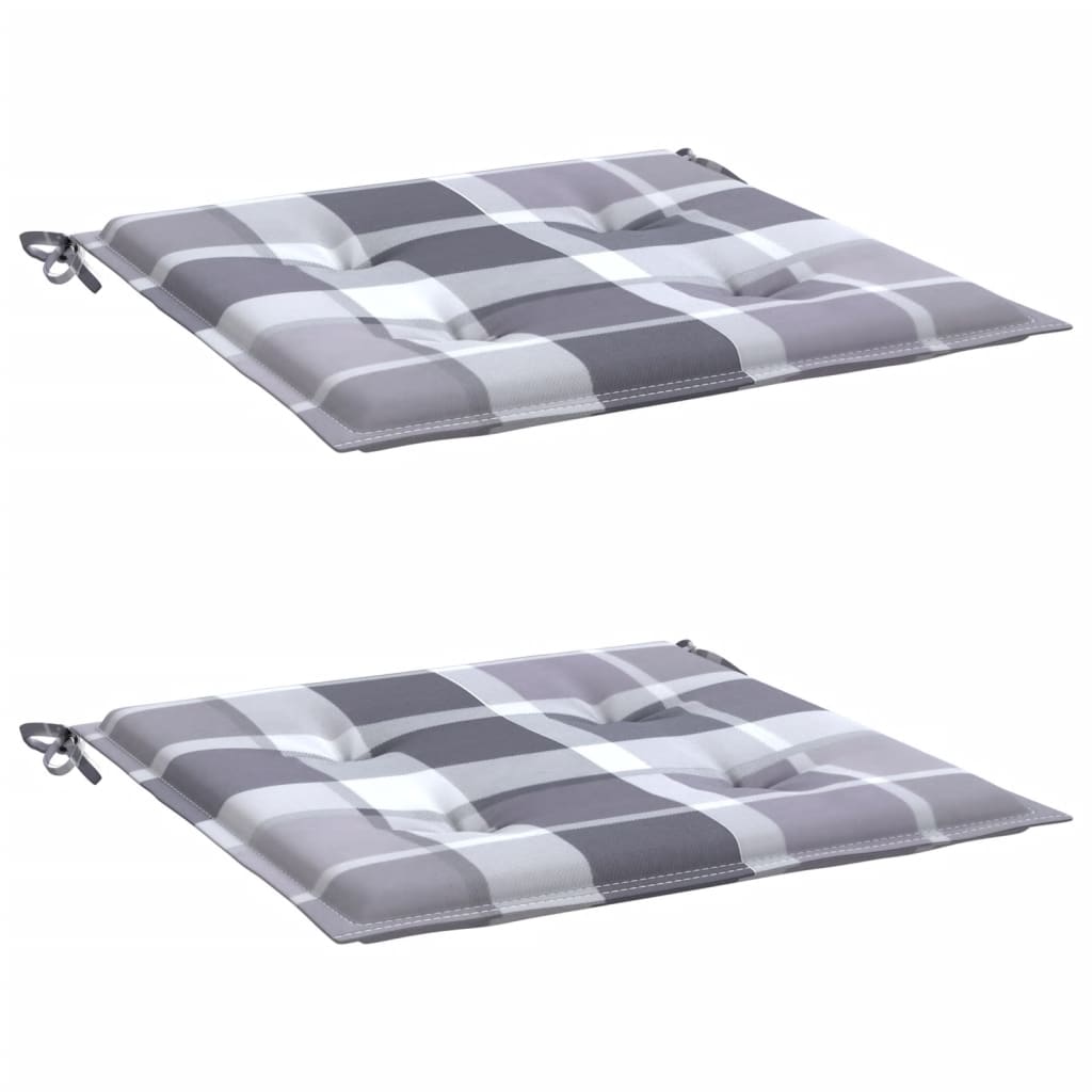 Almofadões cadeiras jardim 2pcs tecido oxford xadrez cinzento