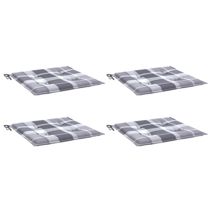 Almofadões cadeiras jardim 4pcs tecido oxford xadrez cinzento