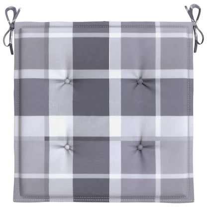 Almofadões cadeiras jardim 6pcs tecido oxford xadrez cinzento