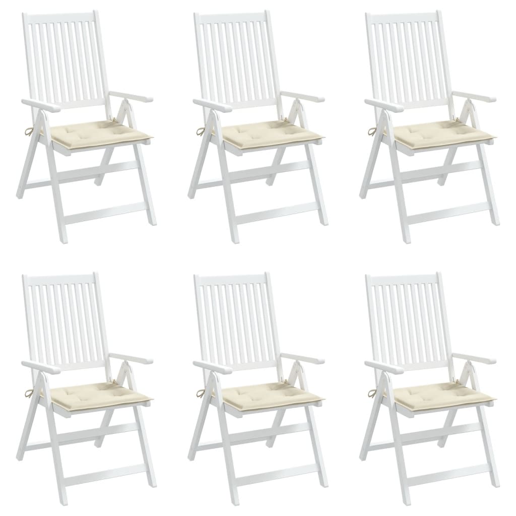 Almofadões p/ cadeiras de jardim 6 pcs tecido oxford creme