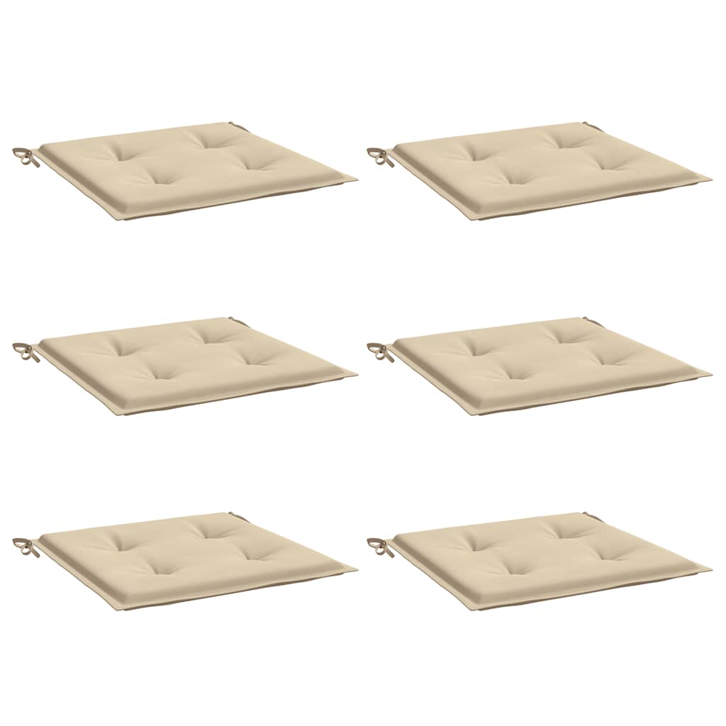Almofadões p/ cadeiras de jardim 6 pcs tecido oxford bege