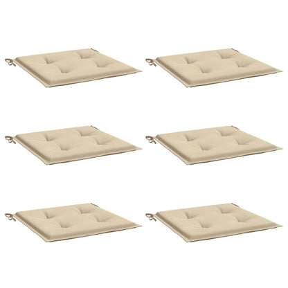 Almofadões p/ cadeiras de jardim 6 pcs tecido oxford bege