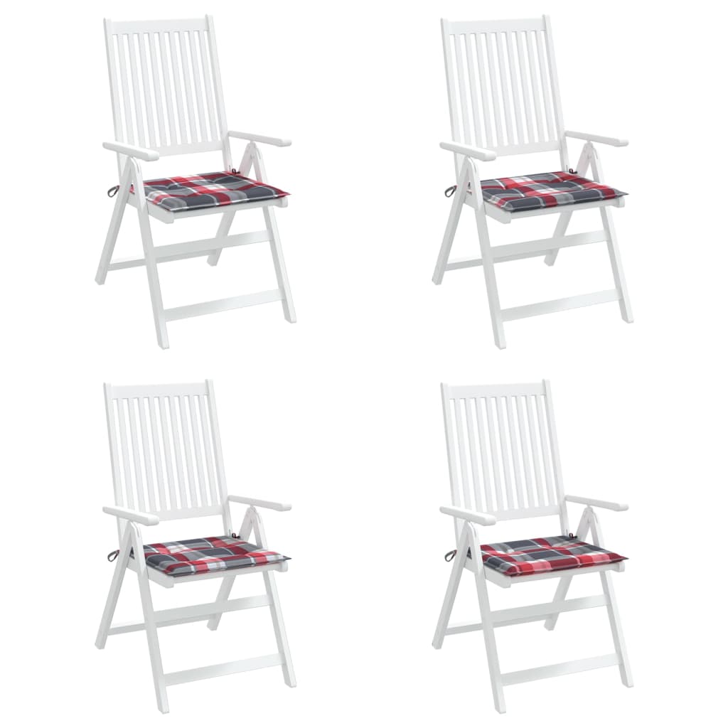 Almofadões cadeiras jardim 4pcs tecido oxford xadrez vermelho