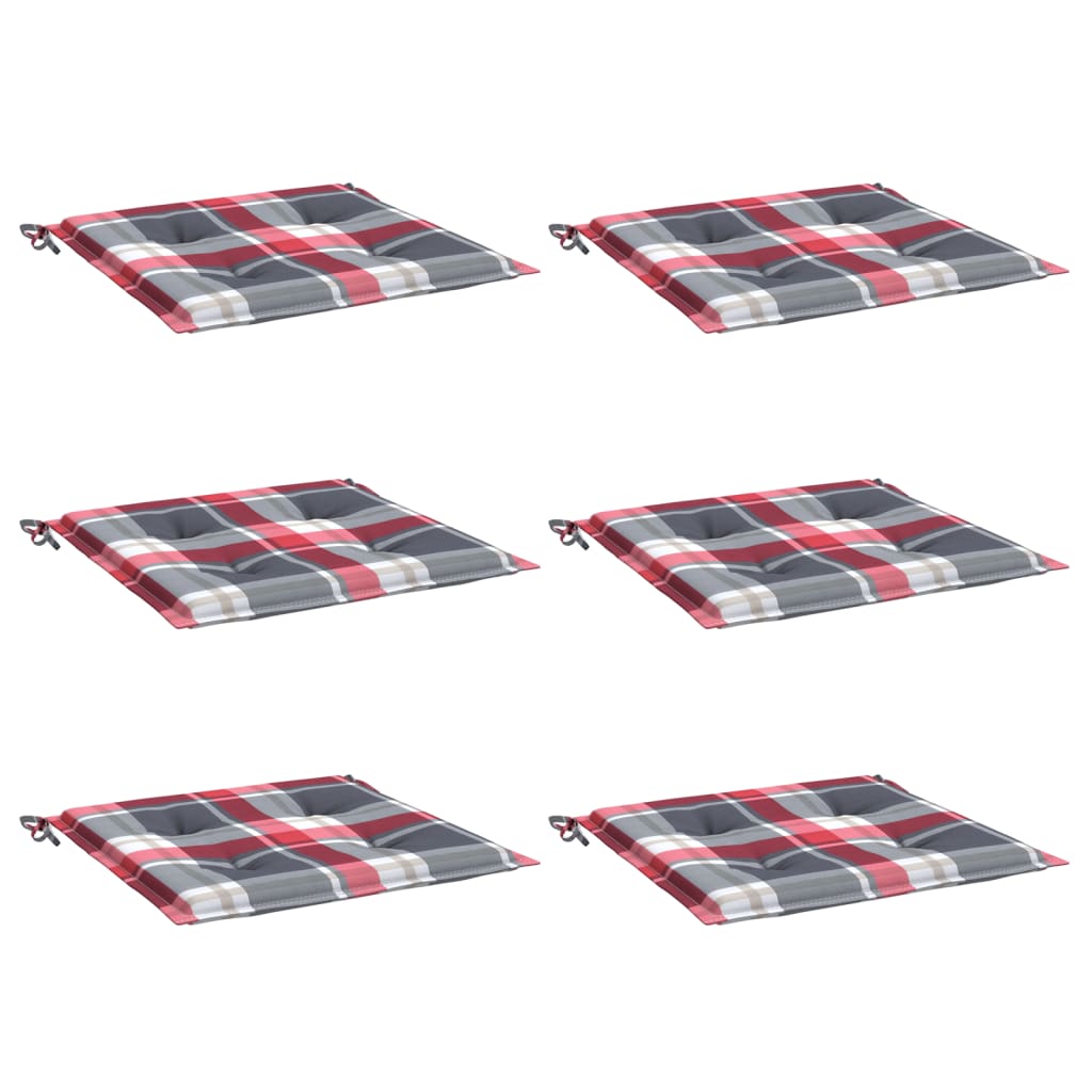 Almofadões cadeiras jardim 6pcs tecido oxford xadrez vermelho