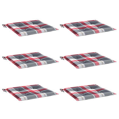Almofadões cadeiras jardim 6pcs tecido oxford xadrez vermelho