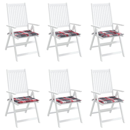 Almofadões cadeiras jardim 6pcs tecido oxford xadrez vermelho