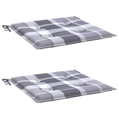 Almofadões cadeiras jardim 2pcs tecido oxford xadrez cinzento