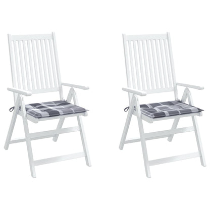 Almofadões cadeiras jardim 2pcs tecido oxford xadrez cinzento