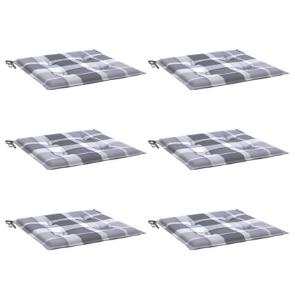 Almofadões cadeiras jardim 6pcs tecido oxford xadrez cinzento