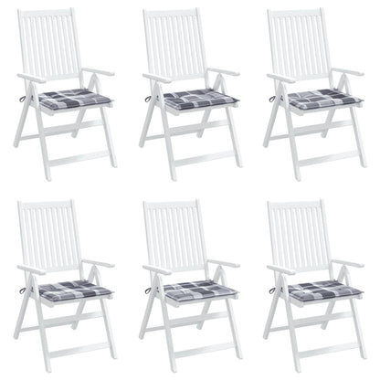 Almofadões cadeiras jardim 6pcs tecido oxford xadrez cinzento