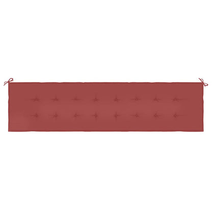 Almofadão p/ banco de jardim 200x50x4 cm tecido vermelho tinto