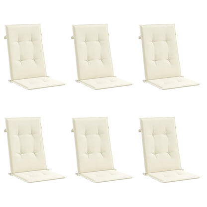 Almofadões para cadeiras altas de jardim 6 pcs tecido creme