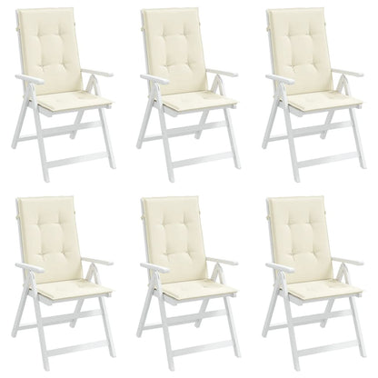 Almofadões para cadeiras altas de jardim 6 pcs tecido creme