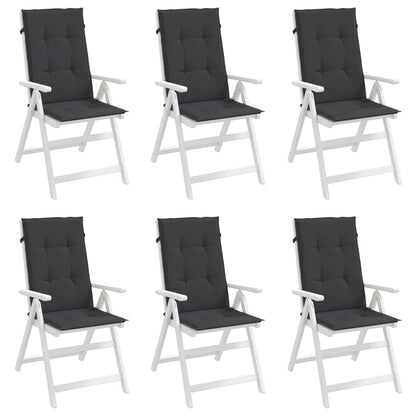 Almofadões para cadeiras altas de jardim 6 pcs tecido preto