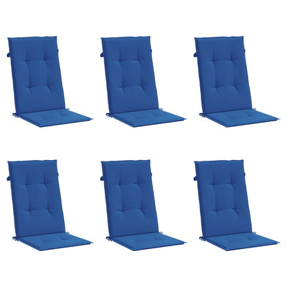 Almofadões para cadeiras altas de jardim 6 pcs tecido azul real