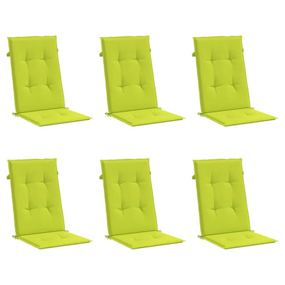 Almofadões cadeiras altas de jardim 6pcs tecido verde brilhante