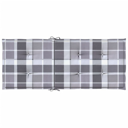 Almofadões cadeiras altas de jardim 6pcs tecido xadrez cinza