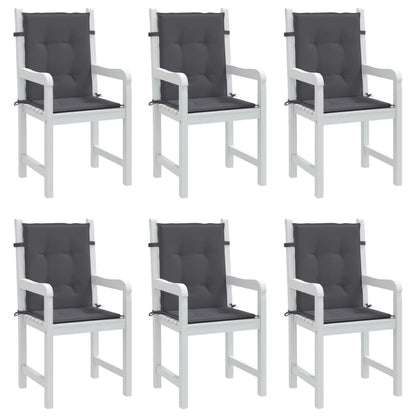Almofadões lombares p/ cadeiras de jardim 6pcs oxford antracite