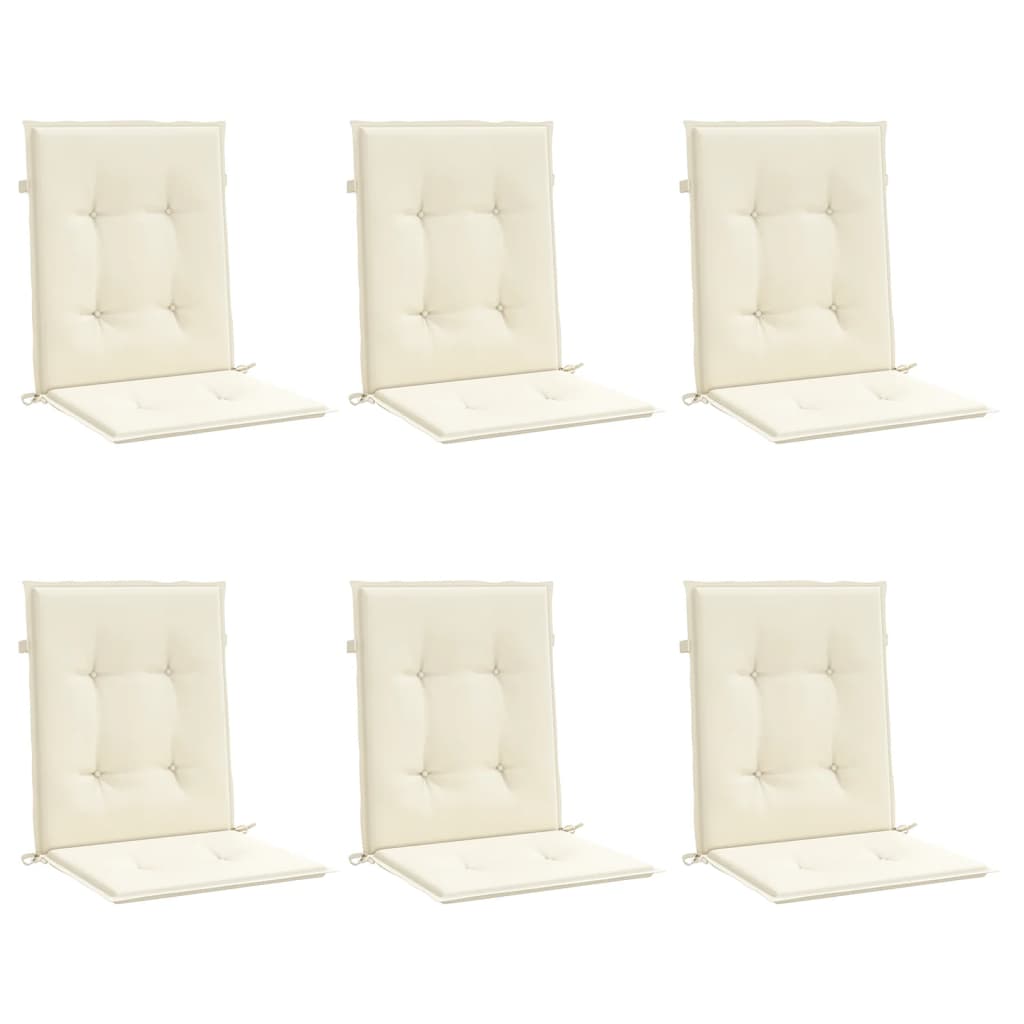 Almofadões lombares p/ cadeiras de jardim 6pcs oxford creme