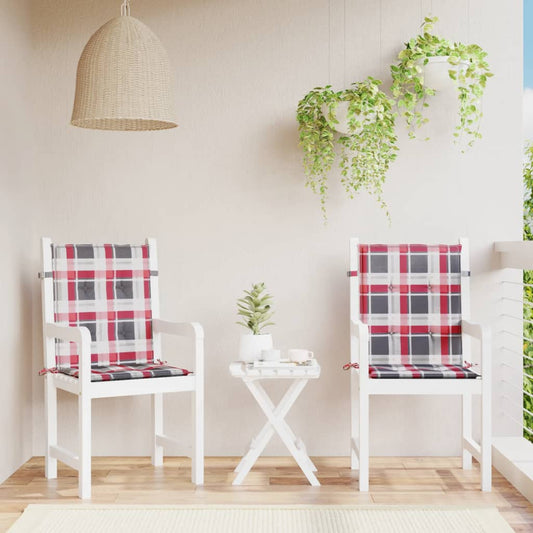 Almofadões lombares cadeiras jardim 2pcs oxford xadrez vermelho