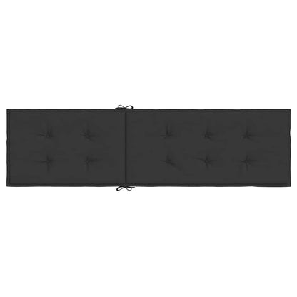 Almofadão para cadeira de terraço (75+105)x50x4 cm preto