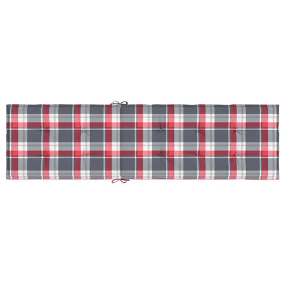 Almofadão cadeira de terraço (75+105)x50x4 cm xadrez vermelho