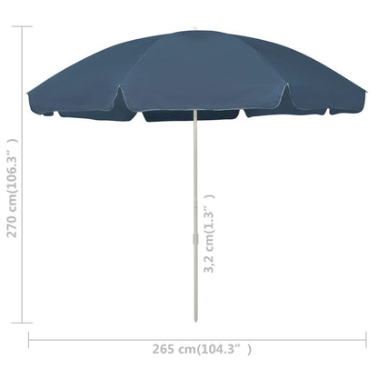 Guarda-sol de praia 300 cm azul