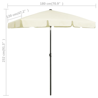 Guarda-sol de praia 180x120 cm amarelo areia