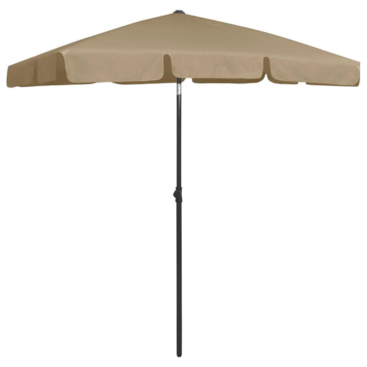 Guarda-sol de praia 180x120 cm cinzento-acastanhado