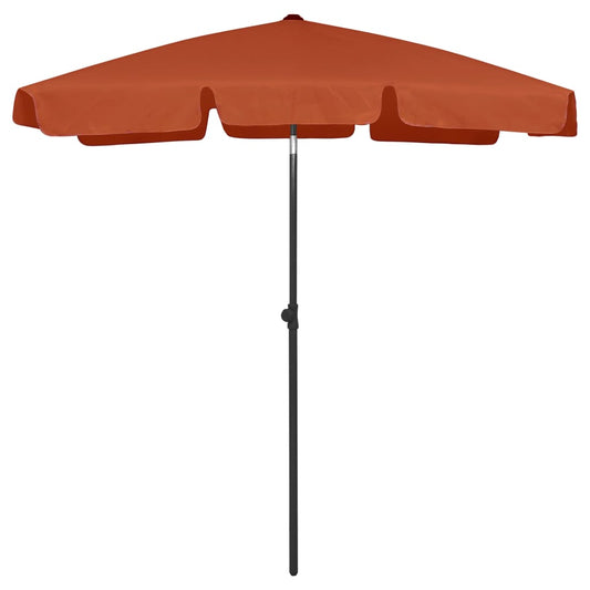 Guarda-sol de praia 180x120 cm terracotta