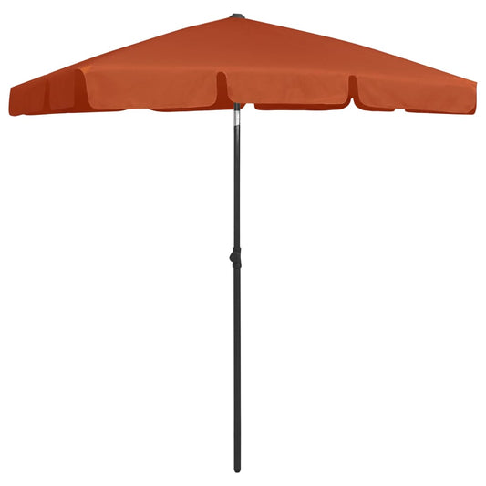 Guarda-sol de praia 180x120 cm terracotta