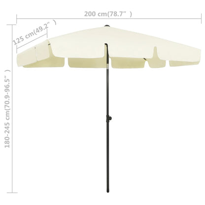 Guarda-sol de praia 200x125 cm amarelo areia