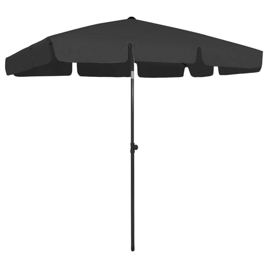 Guarda-sol de praia 200x125 cm preto