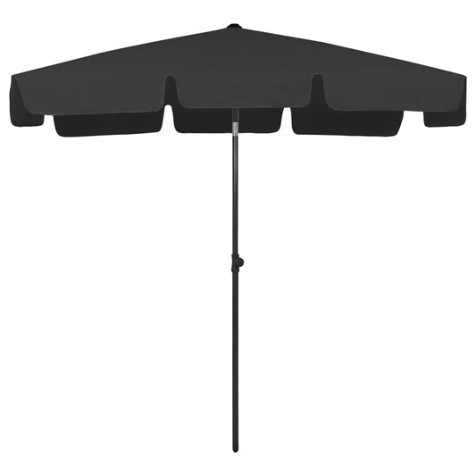 Guarda-sol de praia 200x125 cm preto
