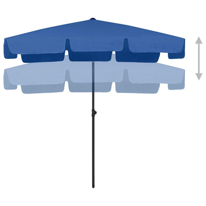 Guarda-sol de praia 200x125 cm azul-ciano