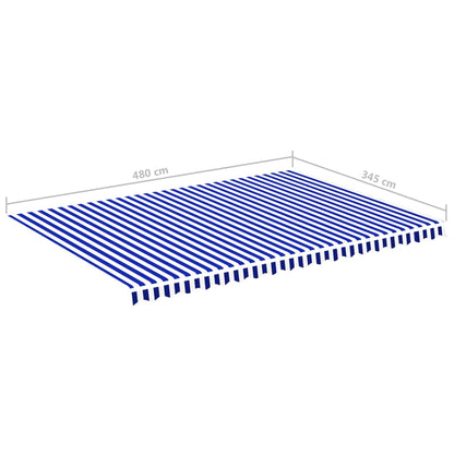 Tecido de substituição para toldo 5x3,5 m azul e branco