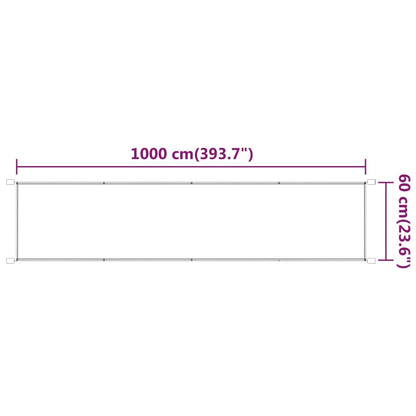 Toldo vertical 60x1000 cm tecido oxford antracite