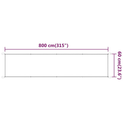 Toldo vertical 60x800 cm tecido oxford bege