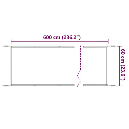 Toldo vertical 60x600 cm tecido oxford verde-claro