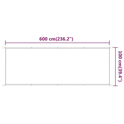 Toldo vertical 100x600 cm tecido oxford verde-claro