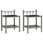 Mesas de cabeceira 2 pcs metal cinzento e vidro preto