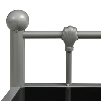 Mesas de cabeceira 2 pcs metal cinzento e vidro preto