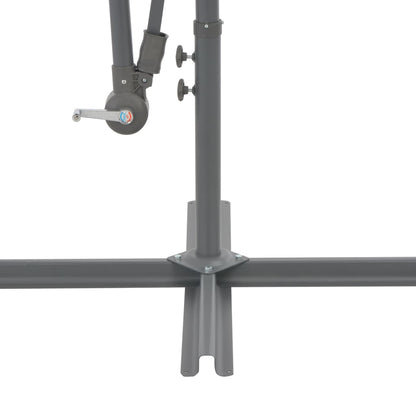 Guarda-sol de jardim cantilever c/ poste alumínio 300 cm bordô