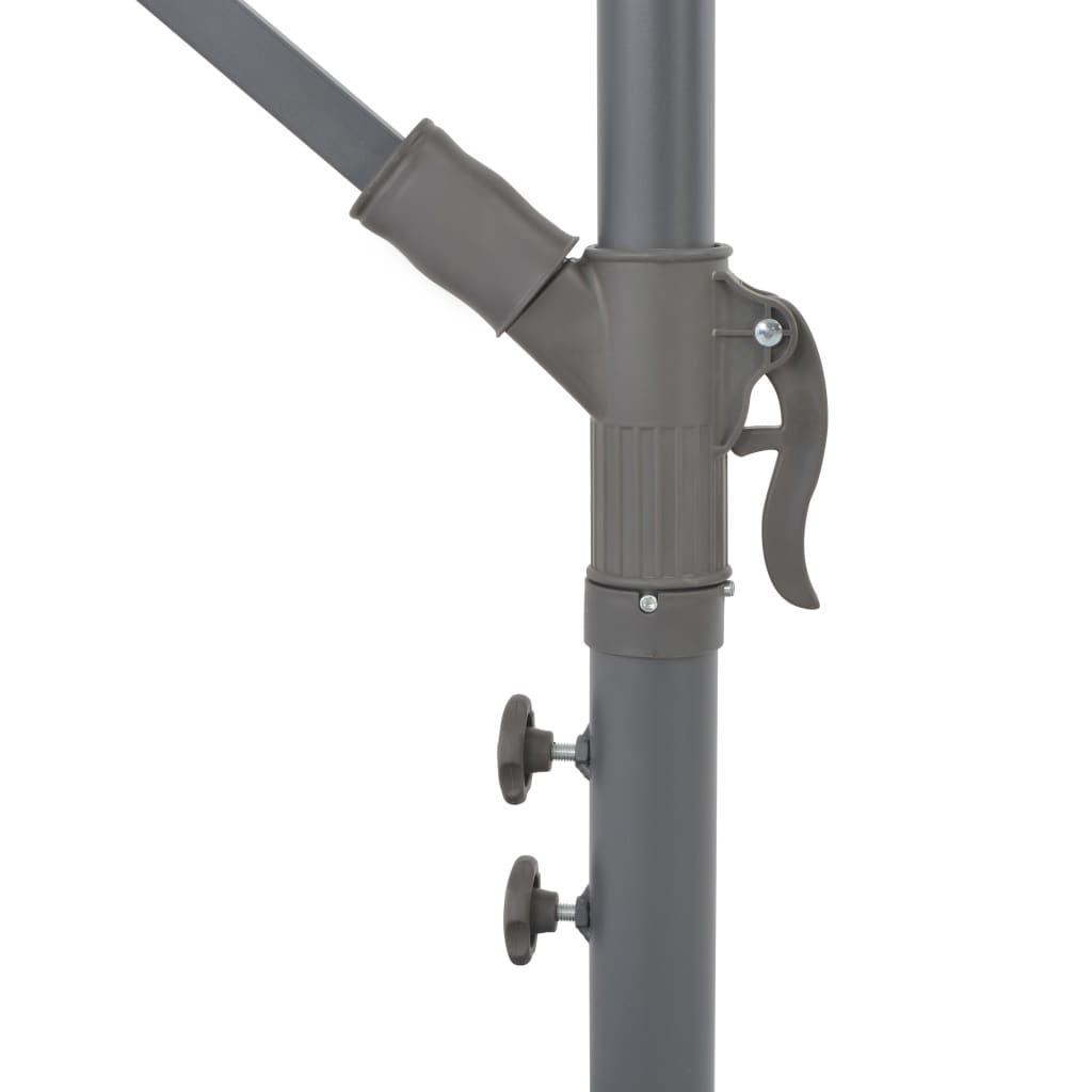 Guarda-sol de jardim cantilever c/ poste alumínio 300 cm bordô