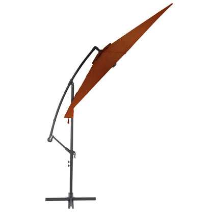 Guarda-sol jardim cantilever c/ poste alumínio 300cm terracotta