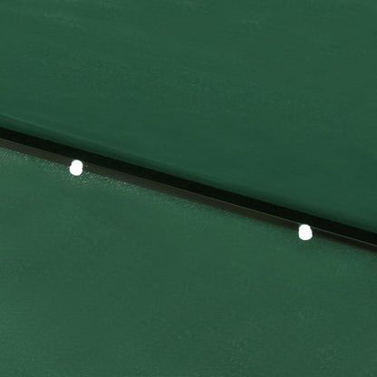 Guarda-sol de jardim com luzes LED e poste de aço 2x3 m verde