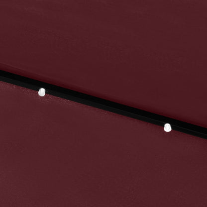 Guarda-sol de jardim com luzes LED e poste de aço 2x3 m bordô