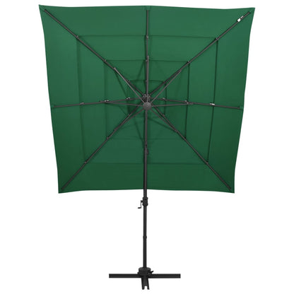 Guarda-sol de jardim com poste de alumínio 250x250 cm verde