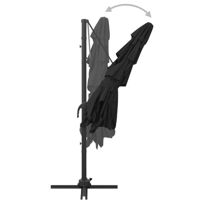 Guarda-sol jardim 4 camadas c/ poste alumínio 250x250 cm preto