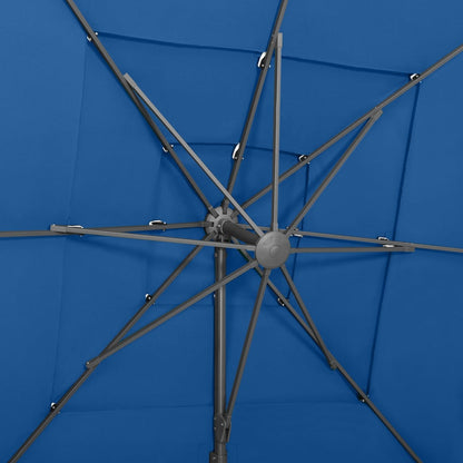 Guarda-sol 4 camadas com poste alumínio 250x250 cm azul ciano